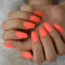 CSCH False Nails Neon Orange Press On Nails Ballerina Matte Faux s Solid Color Medium Manicutre Art Tips with Adhesive Tabs
