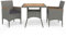 Tidyard Garten-Essgruppe Gartenmöbel 3-TLG.Esstischgruppe Gartengarnitur Sitzgruppe Esszimmergarnitur Gartenset Sitzgarnitur Gartentisch Esstisch Stühle Tisch Sessel Grau Poly Rattan