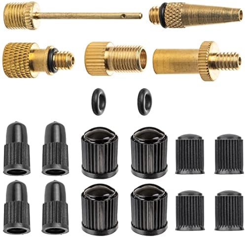 Ventil-Adapter Set, 19 Pack, Adapter für DV, SV, AV Ventile, Ventiladapter für Fahrrad, Spielball, Gymnastik Ball, Luftmatratze, Luftpumpenadapter für Standpumpe, Ballpumpe, Handpumpe, Schlauchventil