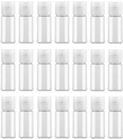 24PCS 5ml/0.17 Empty Clear Plastic Bottles Leakproof Travel Sample Containers with Flip Cap Toiletries Shampoo Shower Gel Cosmetic Makeup Lotion Toner Essential Oil Storage Jars