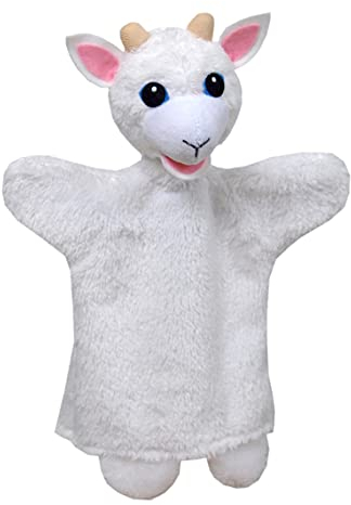 Handpuppe Tierhandpuppen Ziege 27 cm, Zoo Farm Cartoon Tierfigur theatrepuppe Handspielpuppe, für Kinder Baby Jungen Mädchen