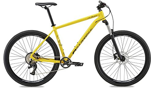 Eastern Bikes Alpaka 29 Leichtgewichts-MTB Mountainbike, 9-Gang, hydraulische Scheibenbremsen, vordere Federung in 4 Rahmengrößen erhältlich (19, Gelb)