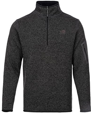 Karrimor Mens Orbit Fleece Quarter Zip Top Sweatshirt Jumper Long Sleeve Funnel Charcoal Marl L