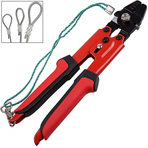 Herramienta de Prensado de Cables de Acero Alicates de Prensado de Alambre para Crimpar Herramientas de Pesca, Crimpadora, Cortador de Cables para Manguitos de Cable (0,1 mm - 2,2 mm)…