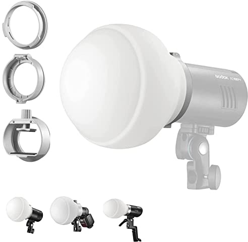 Godox ML-CD15 Dome Diffuser Kit with 3 Adapters Light Diffuser | für Godox V1 AD100PRO AD200PRO V850II TT685II TT685 AD200 ML30 ML30Bi ML60 ML60Bi AD300PRO AD40PRO