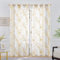 FMFUNCTEX Weiß Gold Voile Vorhänge Transparente Gardinen mit Ösen für Wohnzimmer Metallic Zweigen Muster Vorhänge Lichtdurchlässig Ösenschal für Schlafzimmer 2er Set, 175 x 134 cm (H x B)