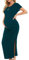 Smallshow Femme Longue Robe Grossesse Fente latérale Robes Maternité Teal M