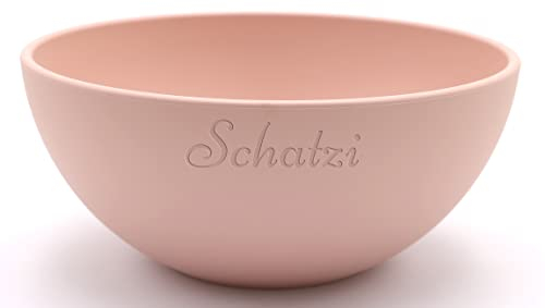 Magu Personalisierte Müslischüssel Gravur 16cm mit Namen Biopolymer | Osternest Bio Kunststoff 100% Erdölfrei Schüssel - Individuelle Namensgravur 140062 kirschblüte