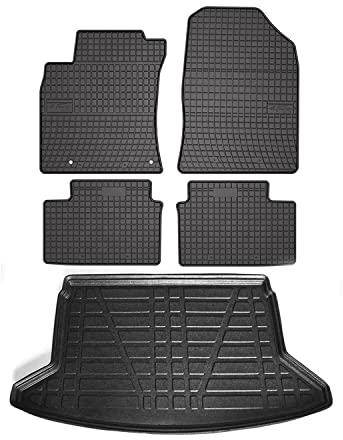 Fußmatten & Kofferraumwanne Set für Kia Ceed Schrägheck 2018-2025 Gummi 5X