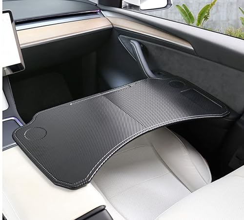 Panlouting Multifunktional Tisch Tablett Kohlenstoff-Faser Anti-Rutsch Faltbar für Tesla Model 3 / Y