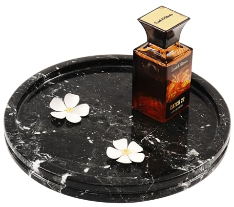Radicaln Mable - Bandeja redonda para servir de 25,4 cm, color negro, hecha a mano, para encimera de cocina, platos ideales para servir alimentos y servir, fuente para suministros de fiesta