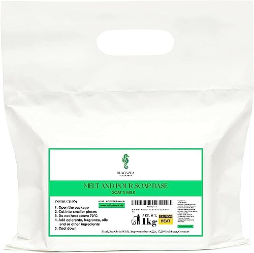 BLACK SEA · Germany · Seife zum Seifengießen Rohseife Soap Base Seifenbasis (SLS frei) 100% Vegan… (·1 kg Ziegen Milch)