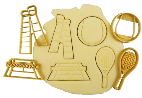 3Dkoupe - Tennis cutters - Ball, Pitch, Racket and Referee Chair - Choice of colours - Designed and manufactured in Europe