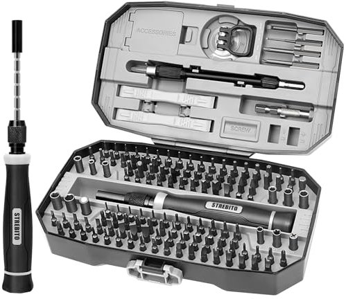 STREBITO Precision Screwdriver Set 153 in 1 Small Screwdriver Set with Case,DIY Repair Tool Kit with 140 CRV Screwdriver Bits for PC, Laptop, Cell Phone, MacBook, PS5, Controller, RC & Computer