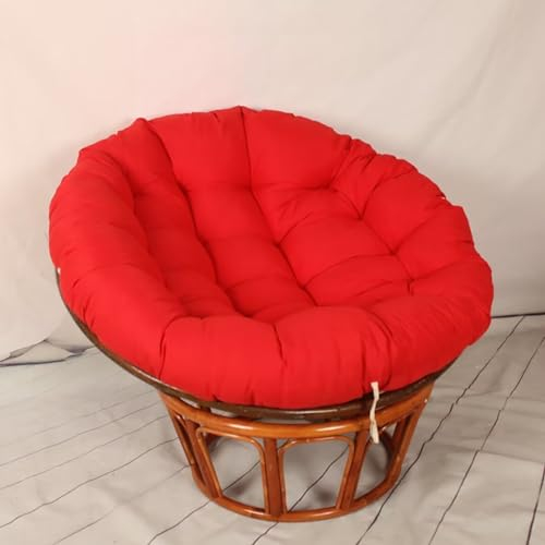 Hovoto Papasansessel Kissen Sitzauflage, Rundes Dicke Stuhlkissen, Bequem Weich Sitzkissen, Hängesessel Kissen für Gartensessel, Drehsessel, Korbsessel, Balkonstuhl, Rot, 50 * 50cm