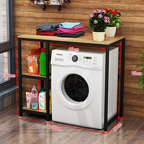 DRYIC Estante de Almacenamiento para Lavadora Encima del Inodoro, Estante para Lavadora de Acero al Carbono, Estante para Lavadora de Tambor de balcón (C)