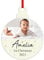 Eco Personalised Wooden Christmas Bauble Baby’s First Xmas Tree Decoration Hanging Ornaments Gift - Made in UK (Wooden Design)