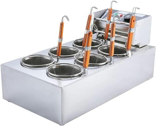 Cooking Pots,Pasta Cooker, 6 Holes Noodle Cooking Machine, Commercial and House Hold Electric Pasta Cookers, Stainless Steel Pasta Cooking Machi