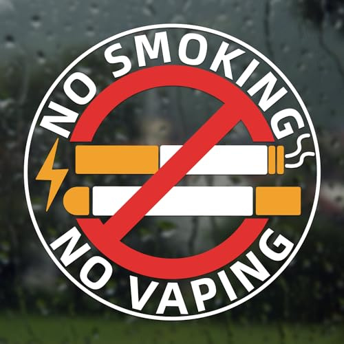 4 cartelli con scritta No Smoking, 15,2 x 15,2 cm, adesivo in vinile impermeabile, segnale di avvertimento per ufficio, ristoranti, casa, auto, scuola, hotel, esterni e interni