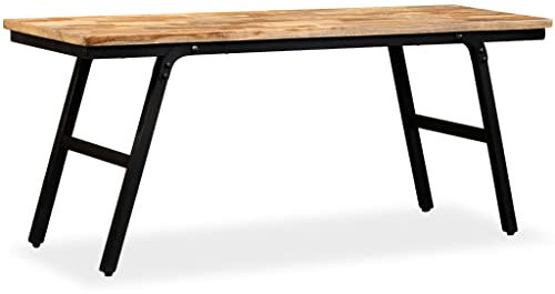 ULUYYUC Aufbewahrungsbox mit Deckel Großer Garderobenschrank Garderobenbank SchrankSitzbank Recyceltes Teak und Stahl 110 x 35 x 45 cmgeeignet für Flure, Schlafzimmer, Veranden