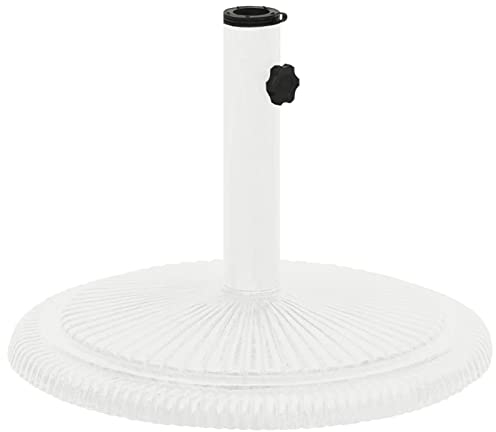 Tidyard Pied de parasol - Résistant aux intempéries - En fonte - Blanc - 45 x 45 x 30 cm