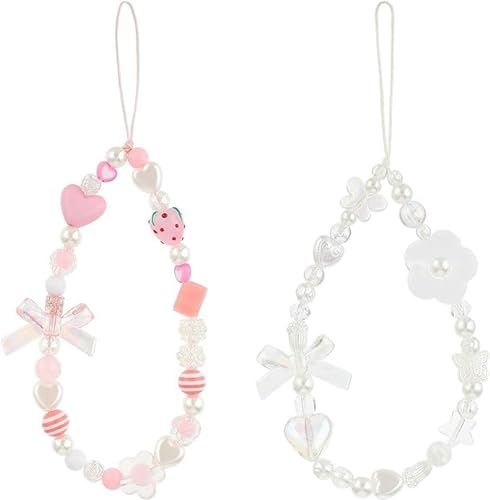 3PCS Cadena universal para teléfono móvil, Nudo de Mariposa Flor Papelería Decoración Charm - Teléfono Móvil Charms, Cordon Movil, Colgante Móvil