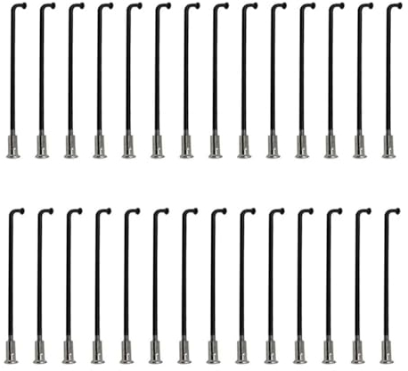 LCKJLJ Fahrradspeichen für Elektrofahrrad, E-Bike, Dreirad, 12G, 2,5 mm, Stahl, 72 mm-305 mm, mit Kupferkappe, 28 Stück, Schwarz (Größe: 250 mm)