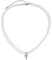 Perlenkette Weiß, Perlenkette für Herren, Perlenkette Herren, Faux Perlenkette Herren Halsketten, Herren Silber-Halskette mit Kreuz-Anhänger, Beste Freundin Geburtstag Jahrestag Schmuck