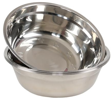Yesdate 4 Pack Stainless Steel Mixing Bowls, 26 CM Mirror Polish Large Metal Salad Bowl Set for Kitchen Cooking, Baking, Prepping