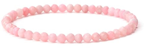 Landorilo Naturstein Perlen Heilstein Armband aus 4mm Facettiertes Steinperlen, Yoga Armbänder für Damen Herren,Glücksarmband, Exquisite Geschenke, Ersatzperlen Inklusive(F pink)