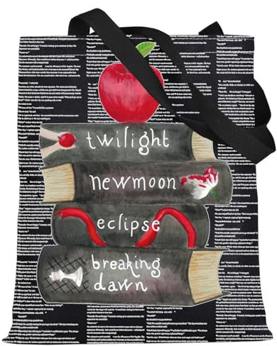 WZMPA Edward Cullen Tragetasche Bella Swan Fans Geschenk Edward wiederverwendbare Einkaufstasche Bella Swan Merchandise, Moon Book Tote-bl, Large