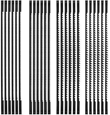 24 Pcs Sägeblätter Dekupiersäge 133mm 10/14/18/24 TPI Dekupiersägeblätter Kohlenstoffstahl Dekupiersäge Sägeblätter Dekupiersägeblatt Set für Hart-/Weichholz Kunststoff Kupferweichmetall