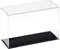 TA-VIGOR Transparente Acryl-Vitrine, 30 x 10 x 20 cm, zusammenbaubar, würfelförmige Aufbewahrungsbox, Organizer, Ständer, staubdichter Schutz, Vitrine mit schwarzem Boden für Sammlerstücke
