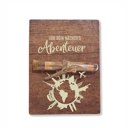 Geldgeschenk I Gutschein originell verpacken I Geldgeschenk Holzkarte mit Reagenzglas zum befüllen I Geldgeschenke I Geldverpackung I Geschenk I Geld von Herzen verschenken I Abenteuer