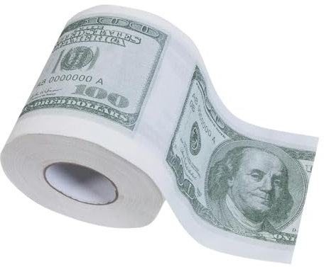 SMYTJSYC Toilettenpapierrolle mit 100-Dollar-Schein, tolles Geschenk, Dump Trump, kreatives Toilettenpapier, Grün