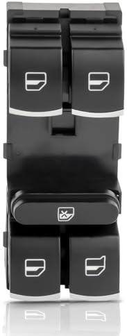 Dixhills Interrupteur de lève-vitre électrique compatible avec MK6 Golf VI Golf Plus Passat B7 Touran Remplacement pour 5K4959857 5ND959857 5ND959857