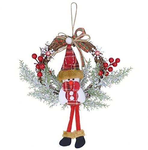 Lpitoy Weihnachtskränze Für Die Haustür, Weihnachts-rattankranz Für Die Haustür Weihnachtsmann, Schneemann, Rentier, Weihnachtskränzen Zum Aufhängen, Dekoration