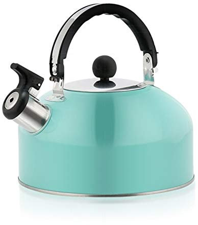 KJHTRED Tea Kettle Stovetop Whistle Kettle for Gas Hob Home Cordless 3L Stainless Steel with Traditional Retro Spout for Hob Or Stove Top(Red) ()