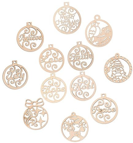 Amosfun Weihnachten Baum Set Holz Graffiti Blank Weihnachten Unbemalt Holz für Urlaub