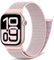 DigiHero Sport Loop Strap Compatible with Apple Watch Straps Women Men 46mm 42mm 44mm 40mm 45mm 41mm 49mm 38mm, Soft Nylon Band for iWatch Series 10 9 8 7 6 5 4 3 2 1 SE Ultra, Pink Sand