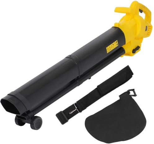 300W Elektrischer Laubbläser, Akku Laubsauger mit Schultergurt, 270km/h, 13.2m³/min,35L Fangsack, Portable Electric Blower Vacuum Cleaner für Blätter Staub Schmutz