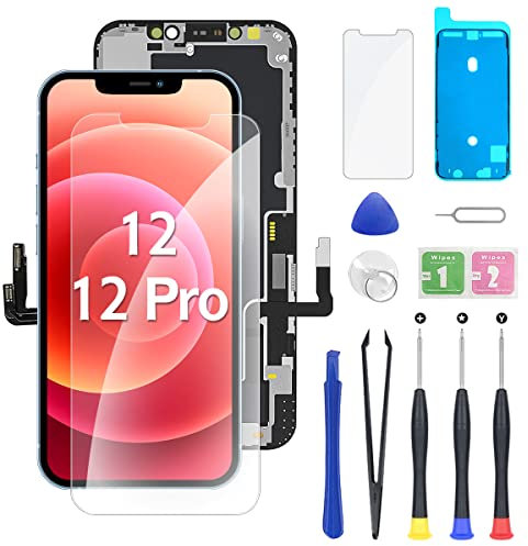 EXW for iPhone 12/12 PRO Screen Replacement Kit - Full HD LCD 6.1'' Display and 3D Touch Digitizer Assembly with Repair Tools Compatibility A2172, A2402, A2404 A2403, A2341, A2406, A2408, A2407