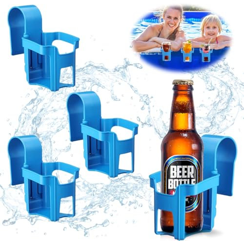 2 Pièces Porte Gobelet Piscine, Porte Gobelet au Bord de la Piscine, Porte Gobelets pour Piscines, Piscine Panier de Rangement pour Les Fêtes D'été à La Plage Baignoires(Bleu)