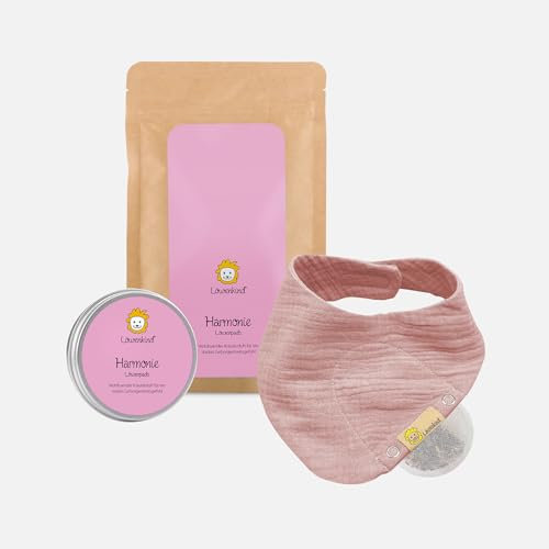 LÖWENKIND Harmonie-Set fürs Zahnen und Unruhe bei Babys und Kindern | Natürliche Kräuterpads ohne Zusatz ätherischer Öle Ab Geburt anwendbar Von Hebammen empfohlen 75 Tage Anwendung (Altrosa)