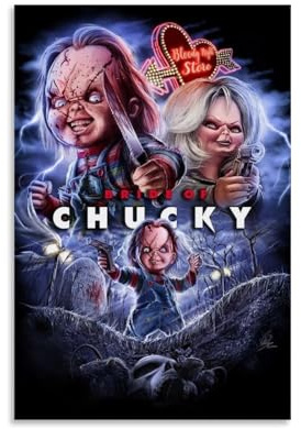 Duboueu Bride Poster Of Chucky Horror Movie Film Retro Cover Für Zimmer, Ästhetische Leinwand-Wandkunst, Schlafzimmer-Dekor Poster 12x18inch(30x45cm)