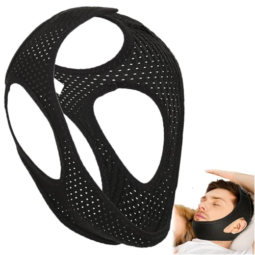 Powerruif Anti Schnarchen Kinnriemen, Kinnband Schlafapnoe Anti Schnarch Antischnarch Band Schnarchmaske Schnarchband Schnarchstopper Chin Strap für Schnarchen Reduktion Snore Relief Kinnriemen