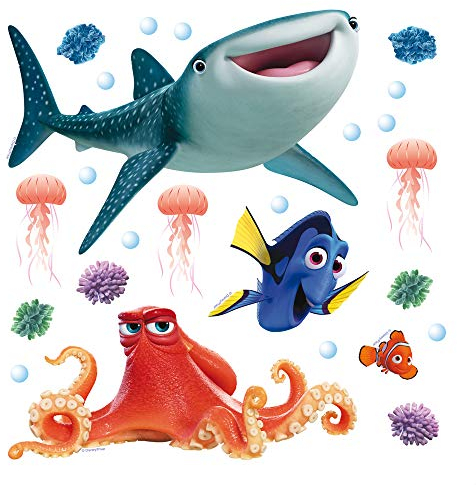 AG Design Dsiney Findet Dory Wand Sticker, PVC-Folie (Phtalate-Free), Mehrfarbig, 30 x 30 cm