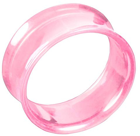 viva-adorno 1 Stück Double Flared Flesh Tunnel Plug Tube Tunnel ohne Gewinde Kunststoff Acryl Größe 3-22mm UFT