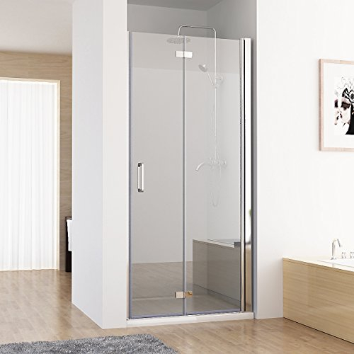 MIQU Nischentür Duschabtrennung Duschwand Dusche 180° Falttür Nano ESG 70 x 185 cm