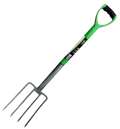 Garden Mile Carbon Steel Border Fork with Soft Grip D Handle for Garden and Lawn Strong Versatile and Durable Heat Treated and Oil Cooled Metal perfect for Gardeners with Allotment Shrubbery Digging